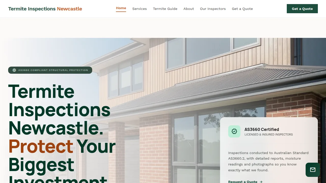 Termite Inspections Newcastle website