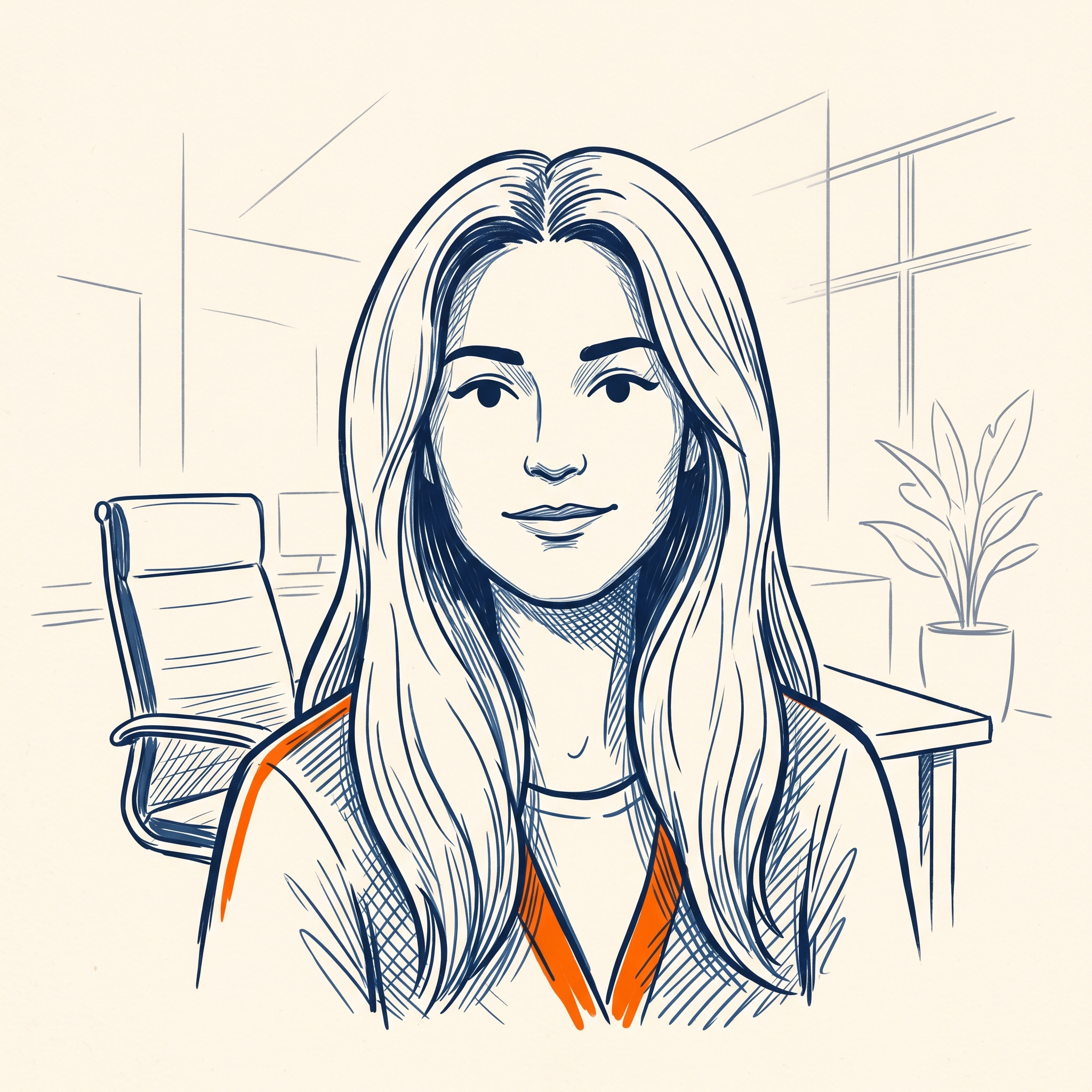 Illustrated portrait of Karen, Sales